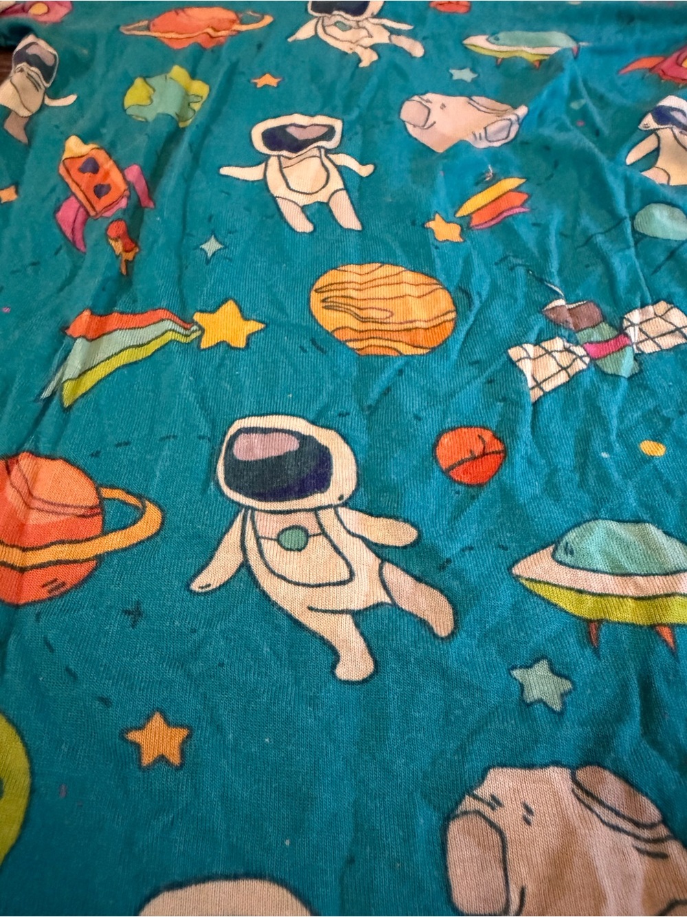 Little Bum Bums Toddler 2-Piece Blue Bamboo Astronaut Space Pjs 2T - Picture 2 of 4
